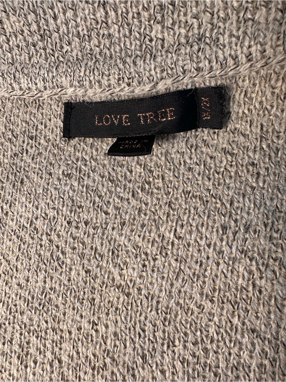 Love Tree Longline Knit Vest Size 1X/2X Plus Sleeveless Open Cardigan Beige - Picture 5 of 12